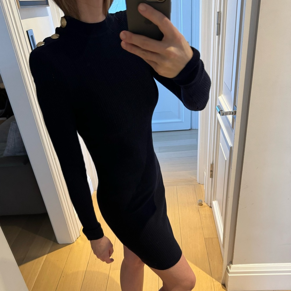 Balmain Navy Sweater Dress Size US 2